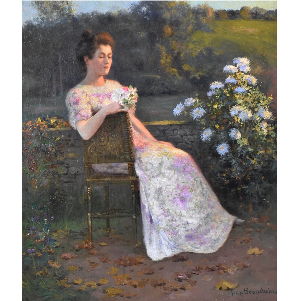 QR528 1 antique woman portrait painting oil on canvas XIX.jpg